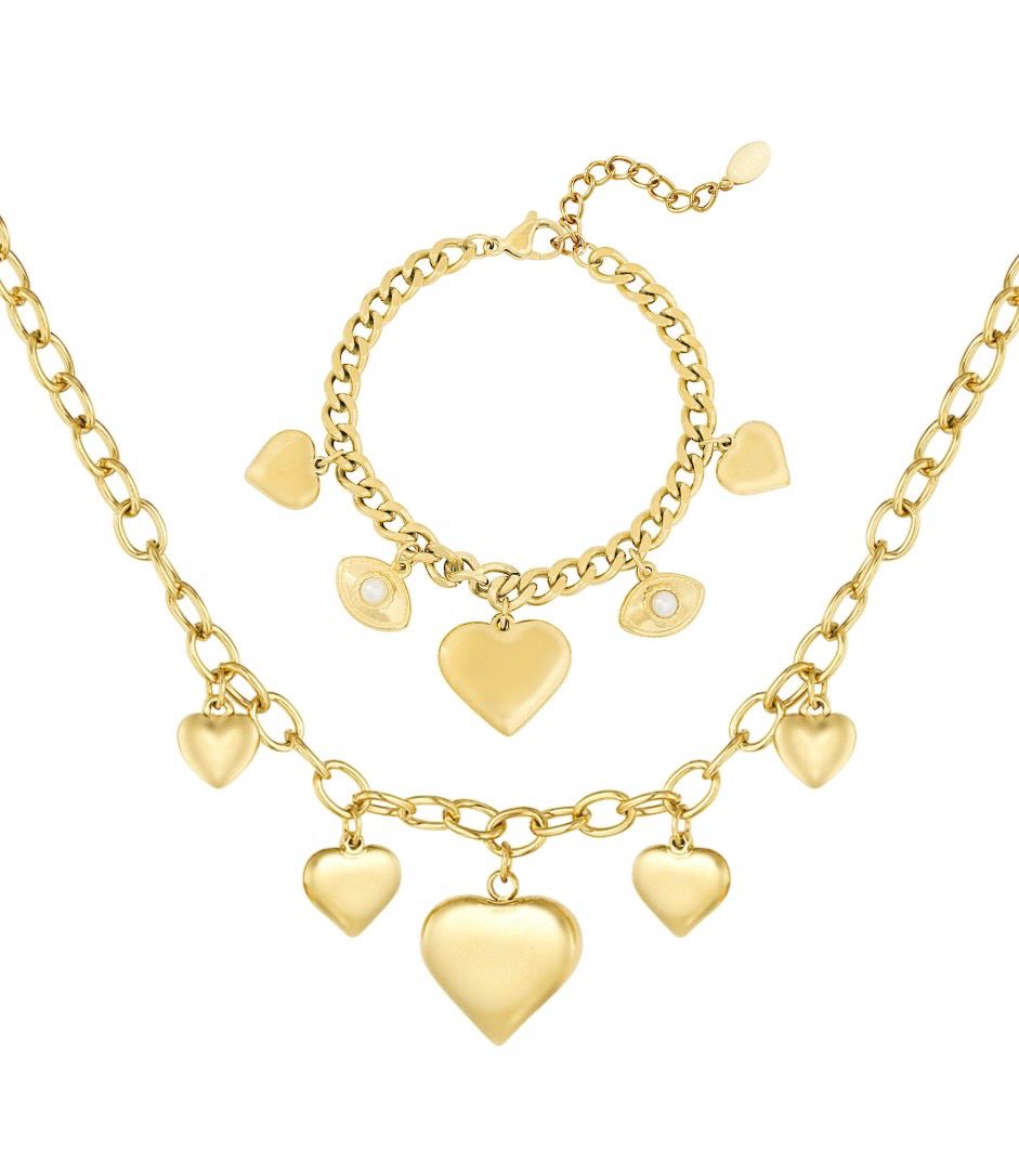 Endless Love Necklace - Ketting Met Hart Bedels - Stainless Steel Ketting - Valentijn Cadeau
