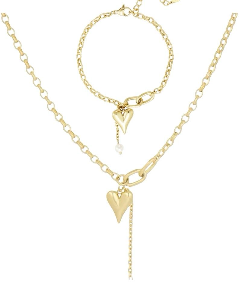 Sieraden Set Dames- Armband + Ketting- 100% Waterproof