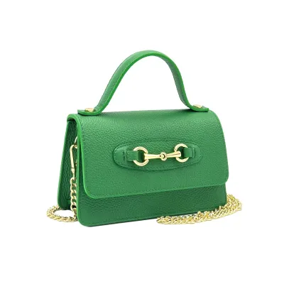Lederen handtas met ketting strap- Klein Tasje