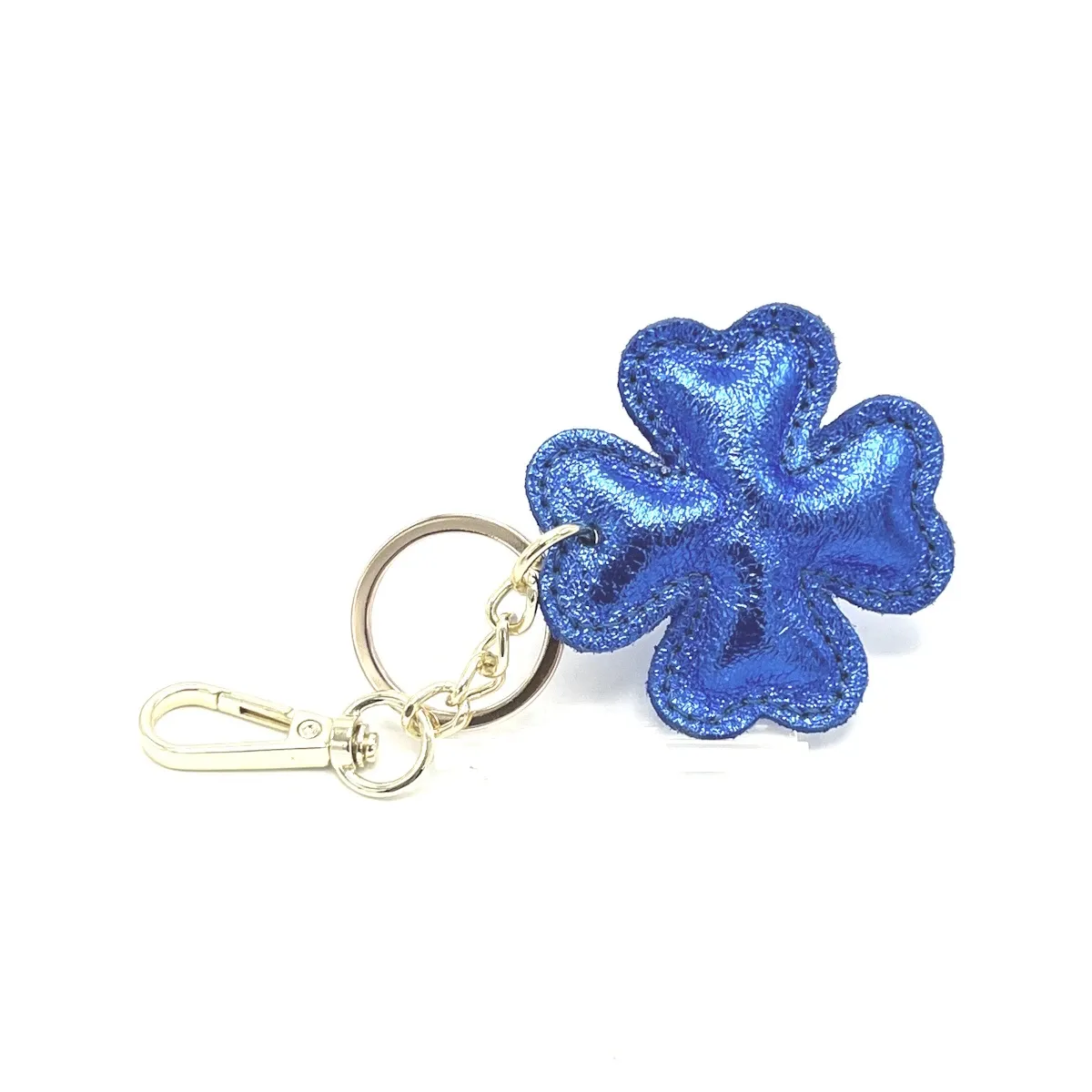 Bicolor gelamineerde lederen sleutelhanger,