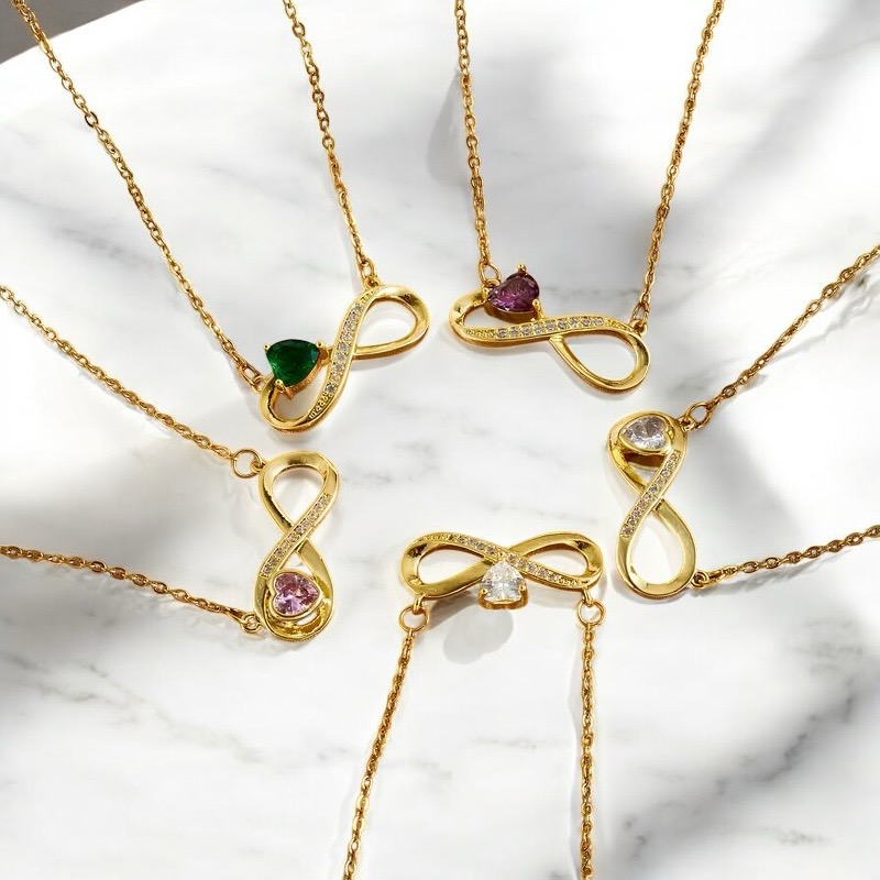 Ketting Met Infinity Pendant- Stainless steel Ketting Infinity - Gold Plated -ketting Cadeau