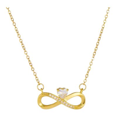 Ketting Met Infinity Pendant- Stainless steel Ketting Infinity - Gold Plated -ketting Cadeau