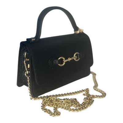 Lederen handtas met ketting strap- Klein Tasje