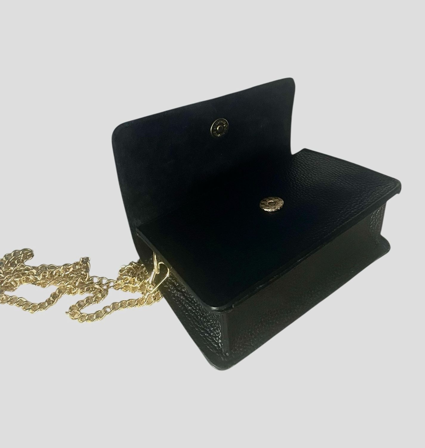 Lederen handtas met ketting strap- Klein Tasje