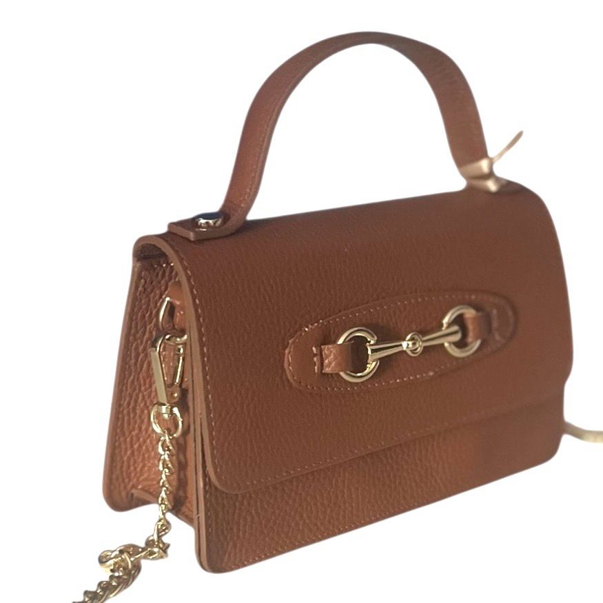 Lederen handtas met ketting strap - Schoudertas