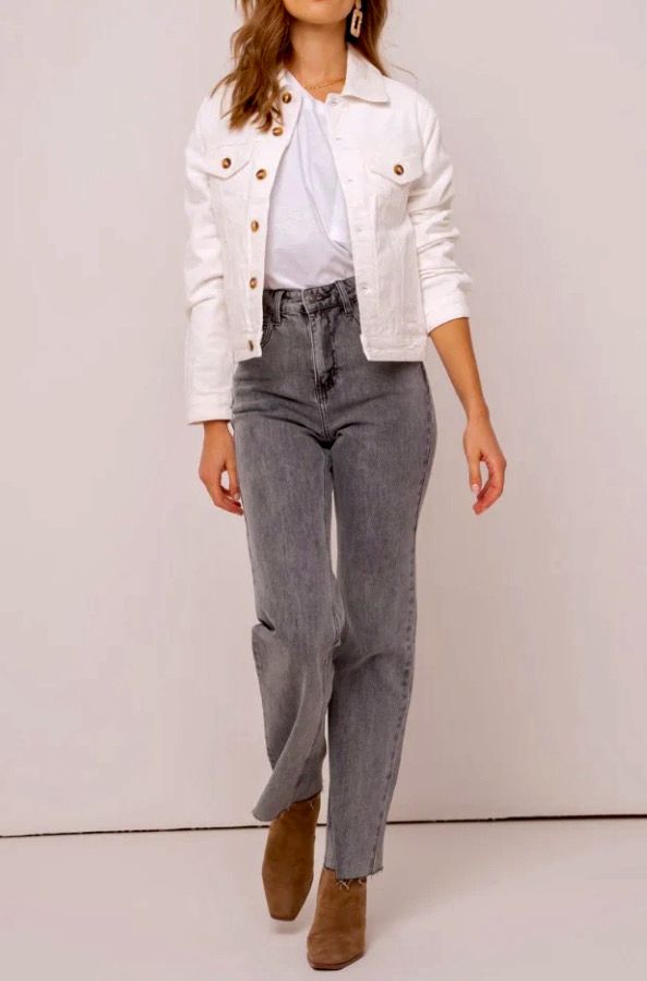 Witte Corduroy Vest - Witte Korte Jas- Jeans Vest Voor Vrouwen - Korte Vest
