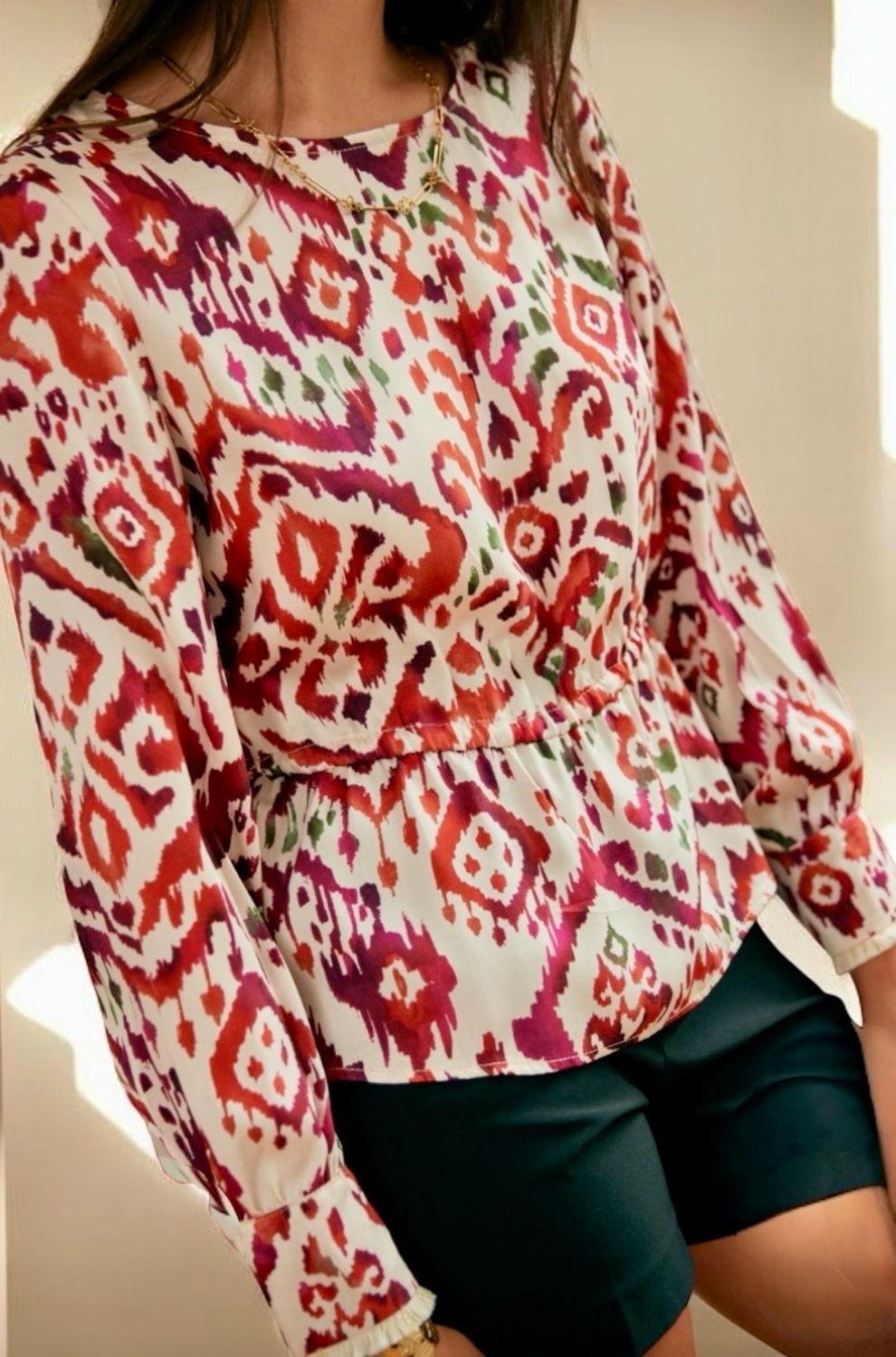 Top Met Lange Mouwen - Top Met Print - Top Voor Dames - Elegante Top Voor Vrouwen
