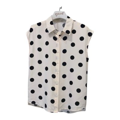 Mouwloos Polka Dot Blouse - Elegant Bloesje Voor Vrouwen - Trendy Blouse Voor Dames - Mouwloos Hemdje