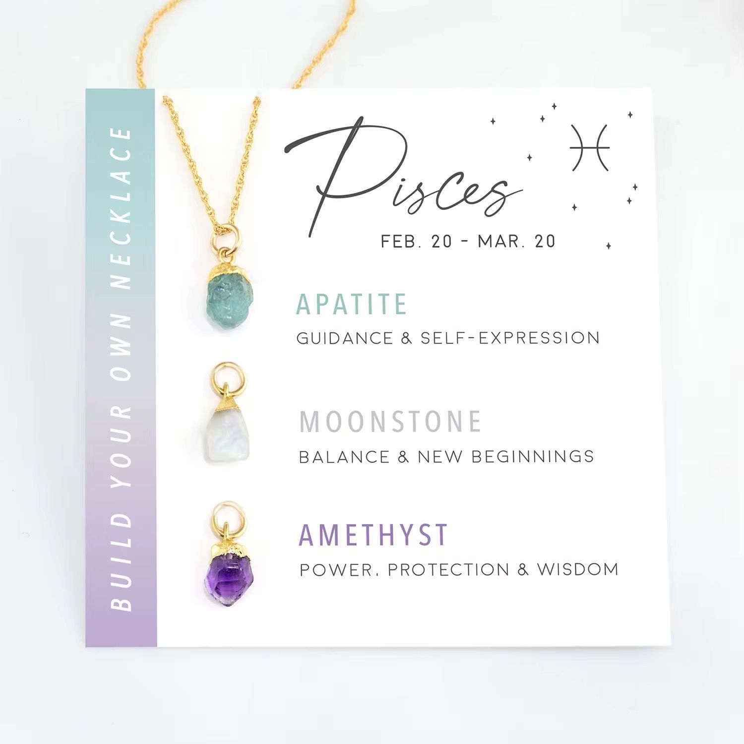 Ketting Met Geboorte Steentjes - Ketting Met Bedels - Stainless Steel Ketting - Spirituele Ketting - Horoscoop Ketting