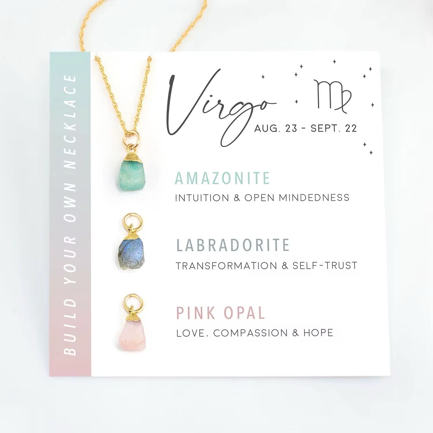 Ketting Met Geboorte Steentjes - Ketting Met Bedels - Stainless Steel Ketting - Spirituele Ketting - Horoscoop Ketting