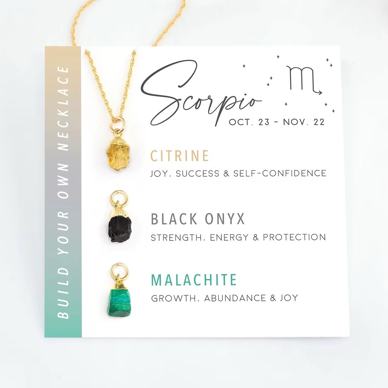 Ketting Met Geboorte Steentjes - Ketting Met Bedels - Stainless Steel Ketting - Spirituele Ketting - Horoscoop Ketting