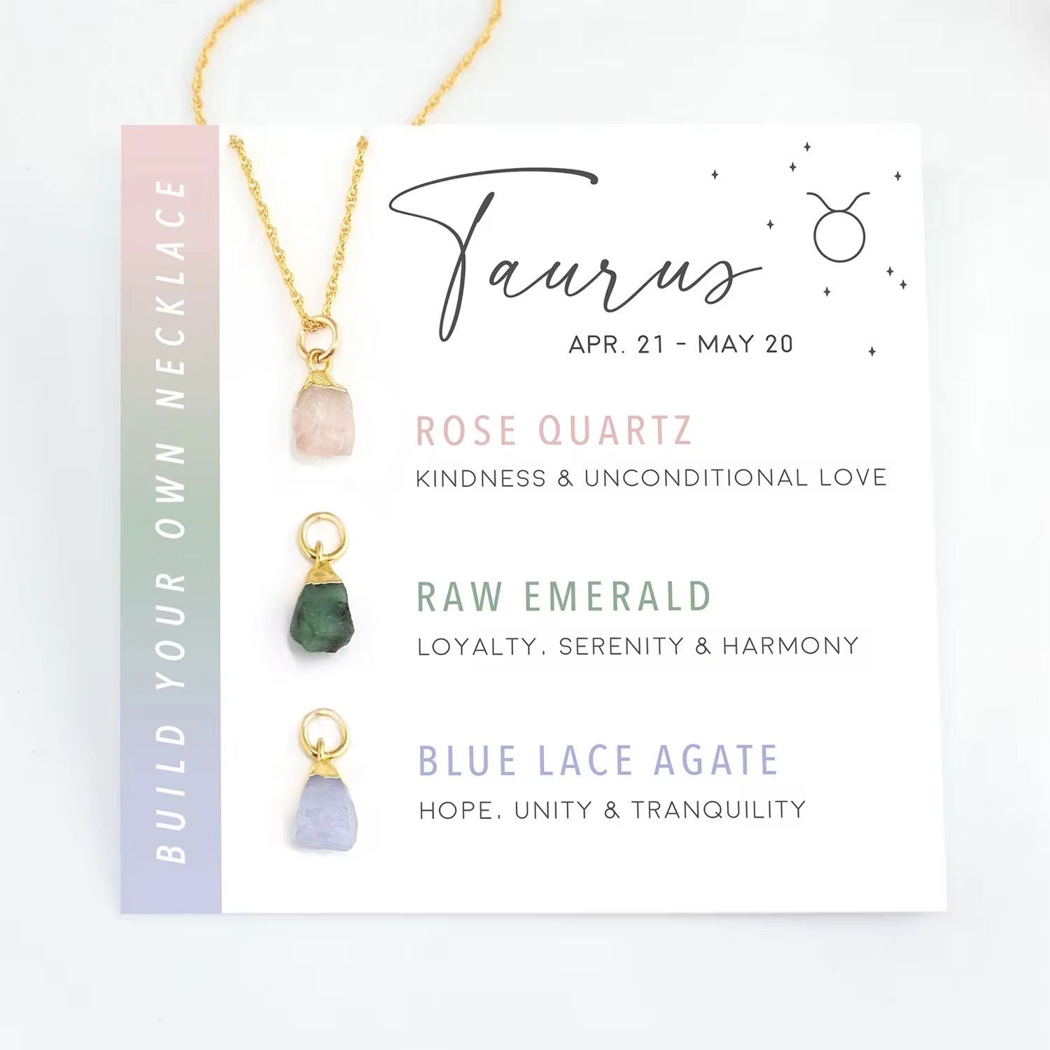 Ketting Met Geboorte Steentjes - Ketting Met Bedels - Stainless Steel Ketting - Spirituele Ketting - Horoscoop Ketting