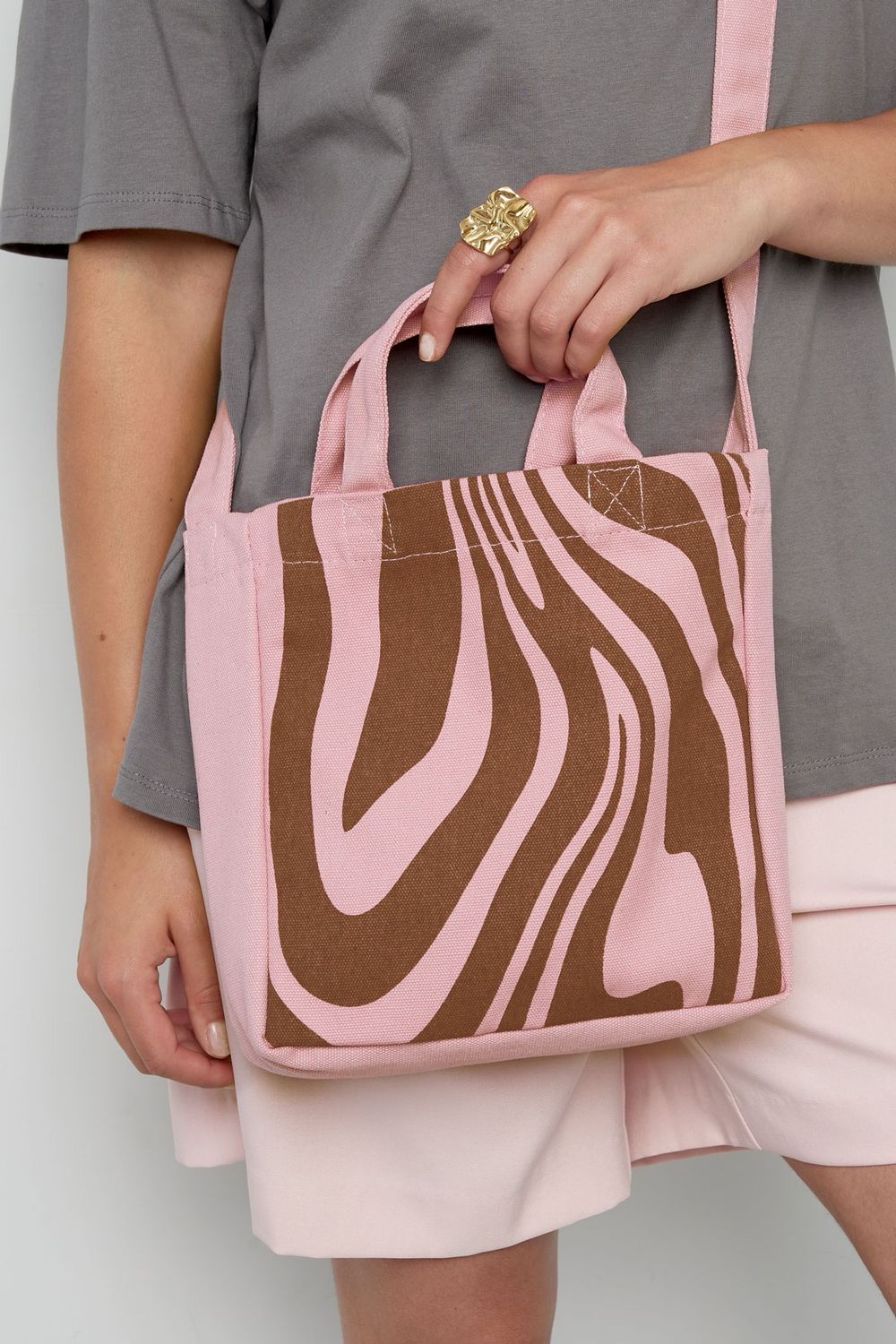 Canvas Schoudertas - Zebra Patroon - Katoen Tasje - Klein Tasje