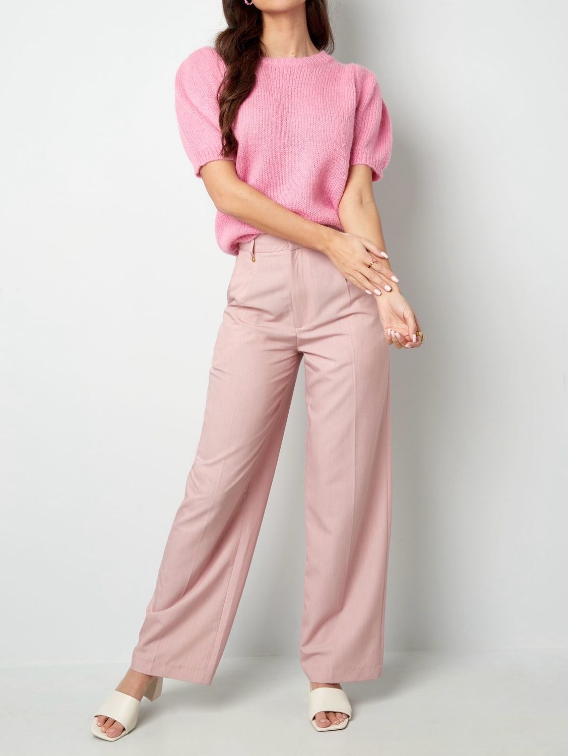 T Shirt Met Pof Mouwen - Knitted Trui Met Korte Mouwen