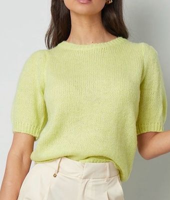 T Shirt Met Pof Mouwen - Knitted Trui Met Korte Mouwen