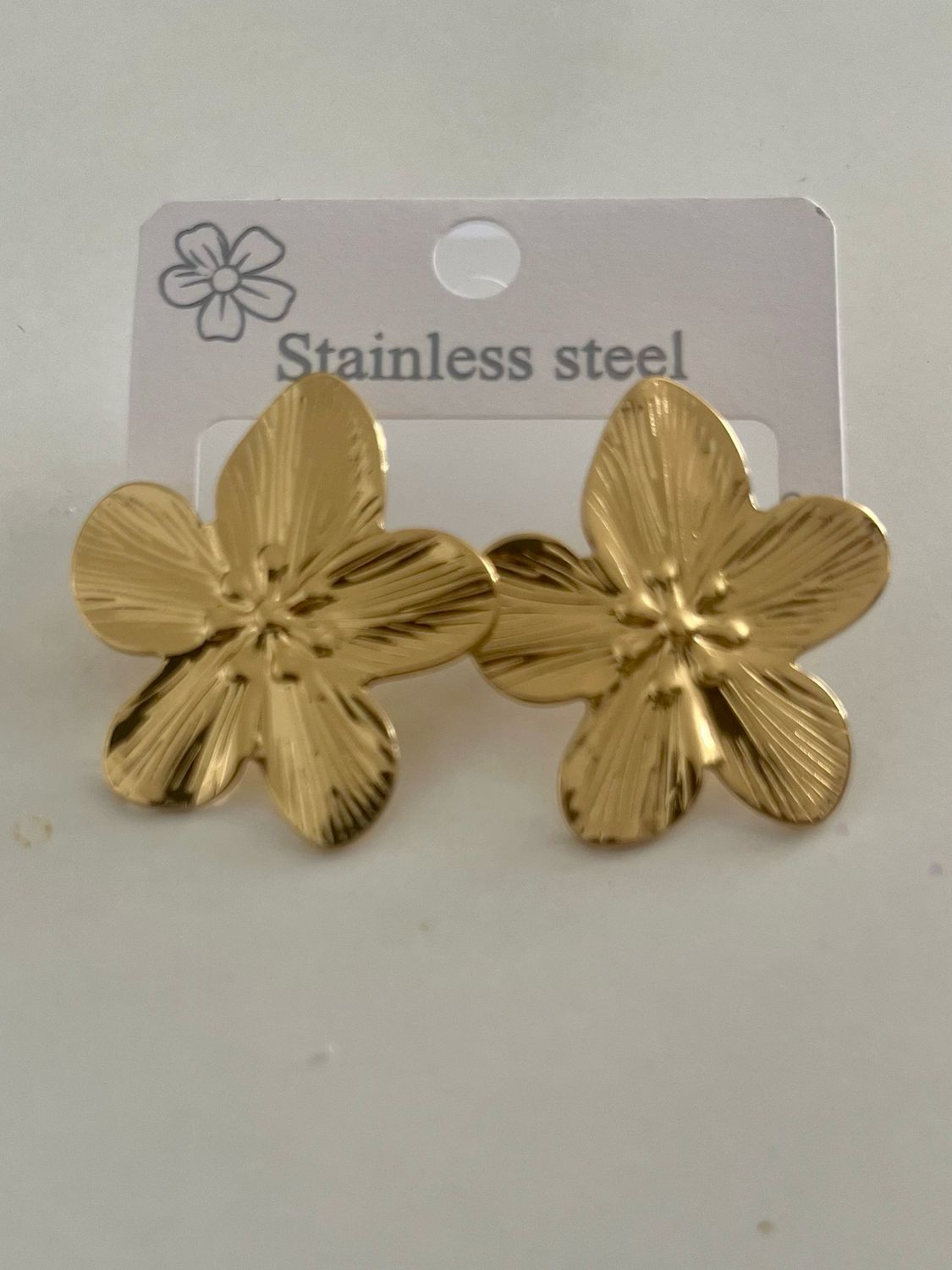 Stainless Steel Bloem Knoppen - Grote Bloem Oorbellen