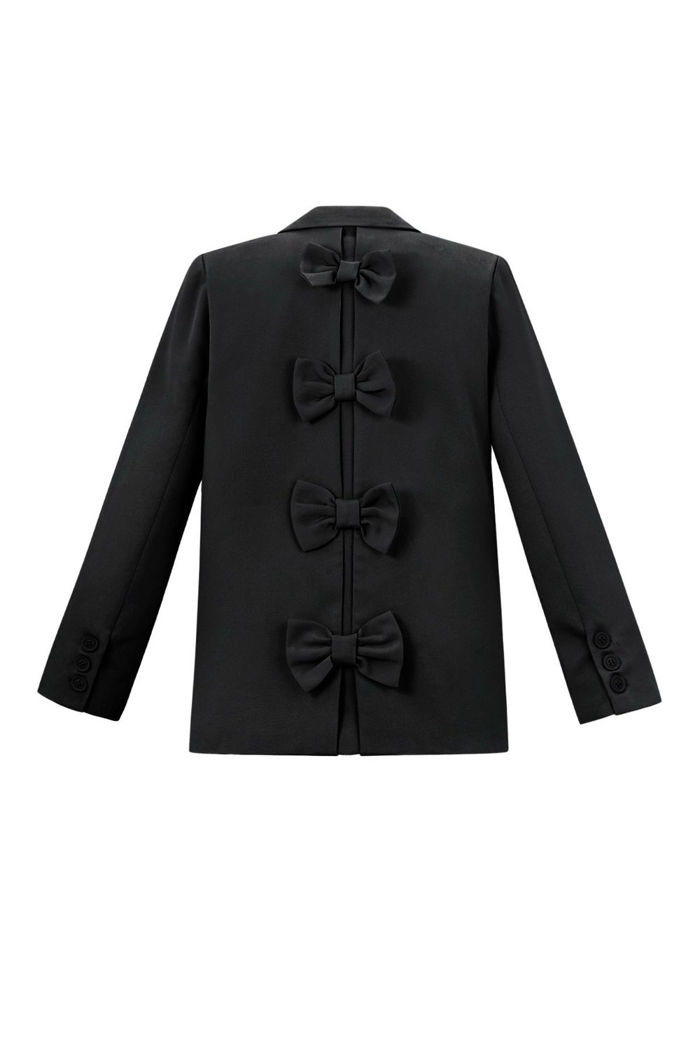 Blazer Zwart Voor Vrouwen - Speciale Blazer- zwarte blazer - dames blazer zwart - blazer met strikken- elegante blazer dames- blazer met details