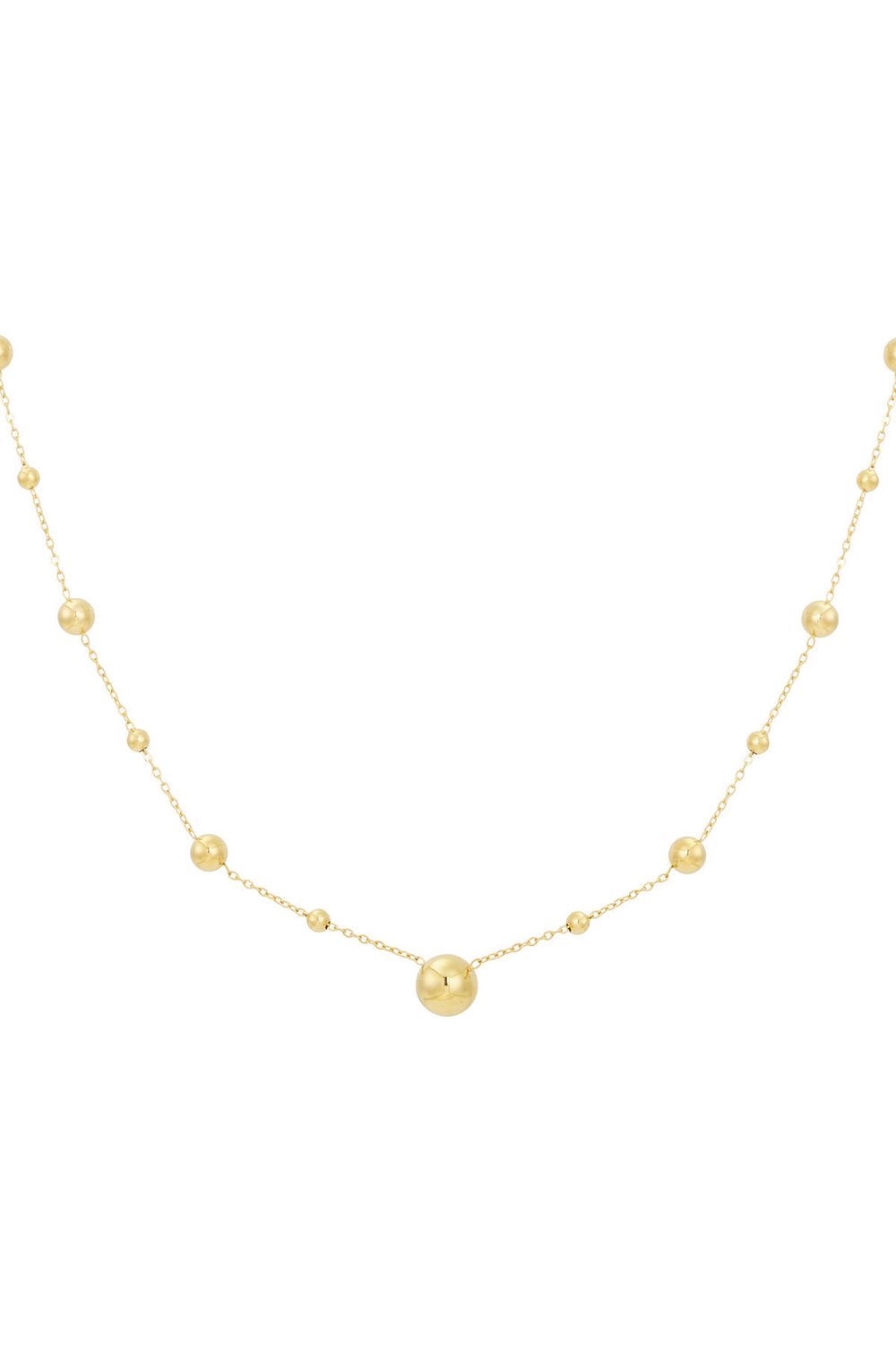 Bolletjes Ketting - fijne ketting met kleine bolletjes - minimalistische Ketting- bolletjesketting dames- subtiele ketting met bolletjes- sierlijke ketting met ronde kralen- fijne goudkleurig ketting
