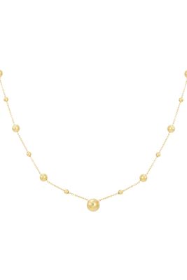 Bolletjes Ketting - fijne ketting met kleine bolletjes - minimalistische Ketting- bolletjesketting dames- subtiele ketting met bolletjes- sierlijke ketting met ronde kralen- fijne goudkleurig ketting