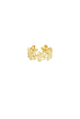 Open Ring - Stainless Steel Ring - Bloemen Ring - Infinity Juwelen - Goudkleurige Ring