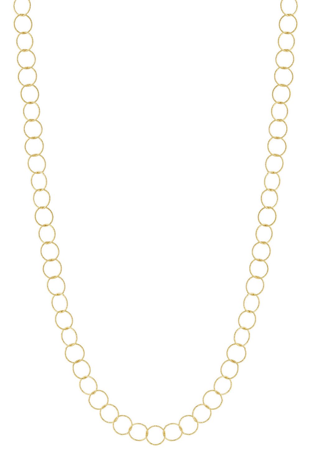 Ring Chain Ketting - 304S Steel- Lange Ketting - Elegante Lange Ketting - Ketting Met Grote Schakels