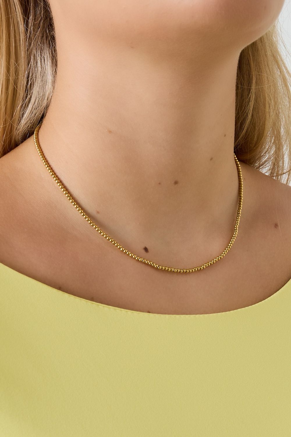 Bead Neckless - Stainless Steel Ketting - Bollen Ketting - Beads 2,5 Mm - Kralen Ketting