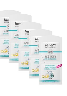 Anti Aging Masker - Q10 - Lavera - basis sensitive - jojoba olie - gevoelige huid - Anti Aging Masker Voor Gezicht - 2x 5 ML