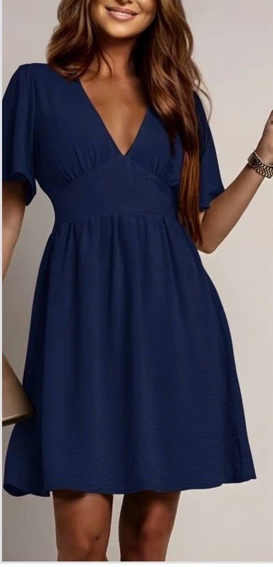 Korte Jurk - V Neck Jurk - Losse Korte Jurk - Luchtige Zomerjurk