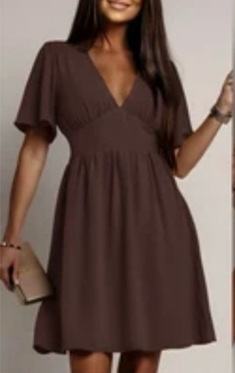 Korte Jurk - V Neck Jurk - Losse Korte Jurk - Luchtige Zomerjurk