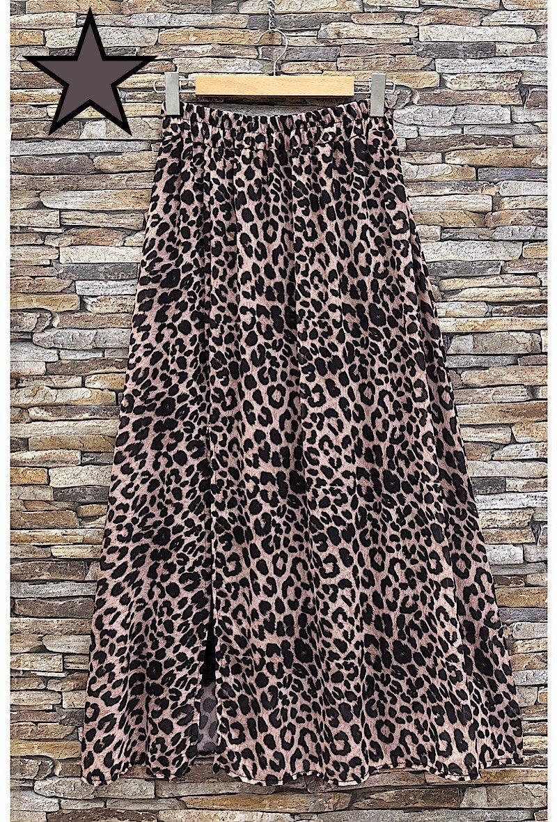 Lange rok- losse zomerrok - luchtige rok - rok met panterprint