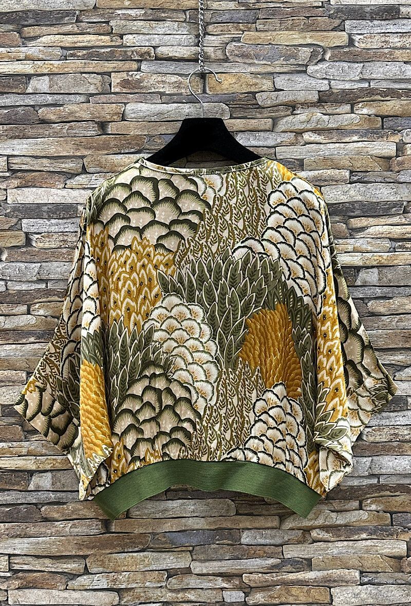 GILET-  cardigan met print-  silk-effect - satin viscose,- loose fit - romantic- one size gilet - cardigan met korte mouwen - losse gilet
