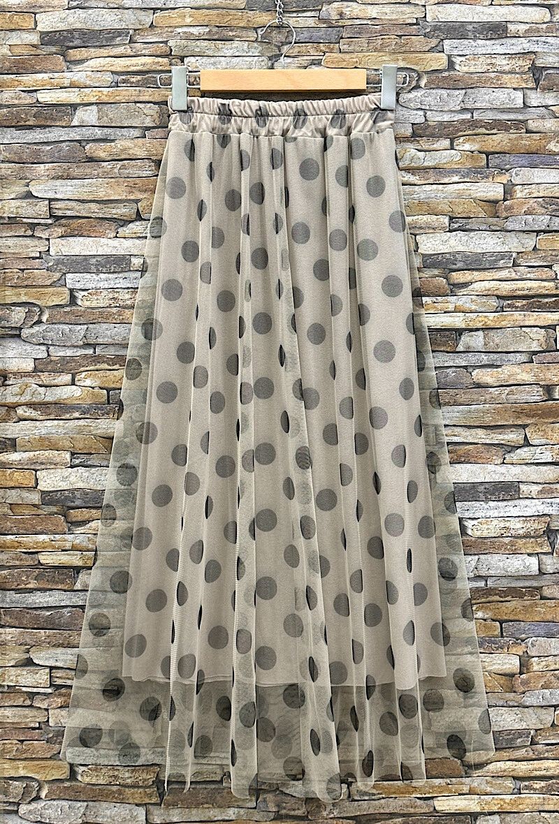 Lange tule rok dames – Met dots print &amp; elastische taille