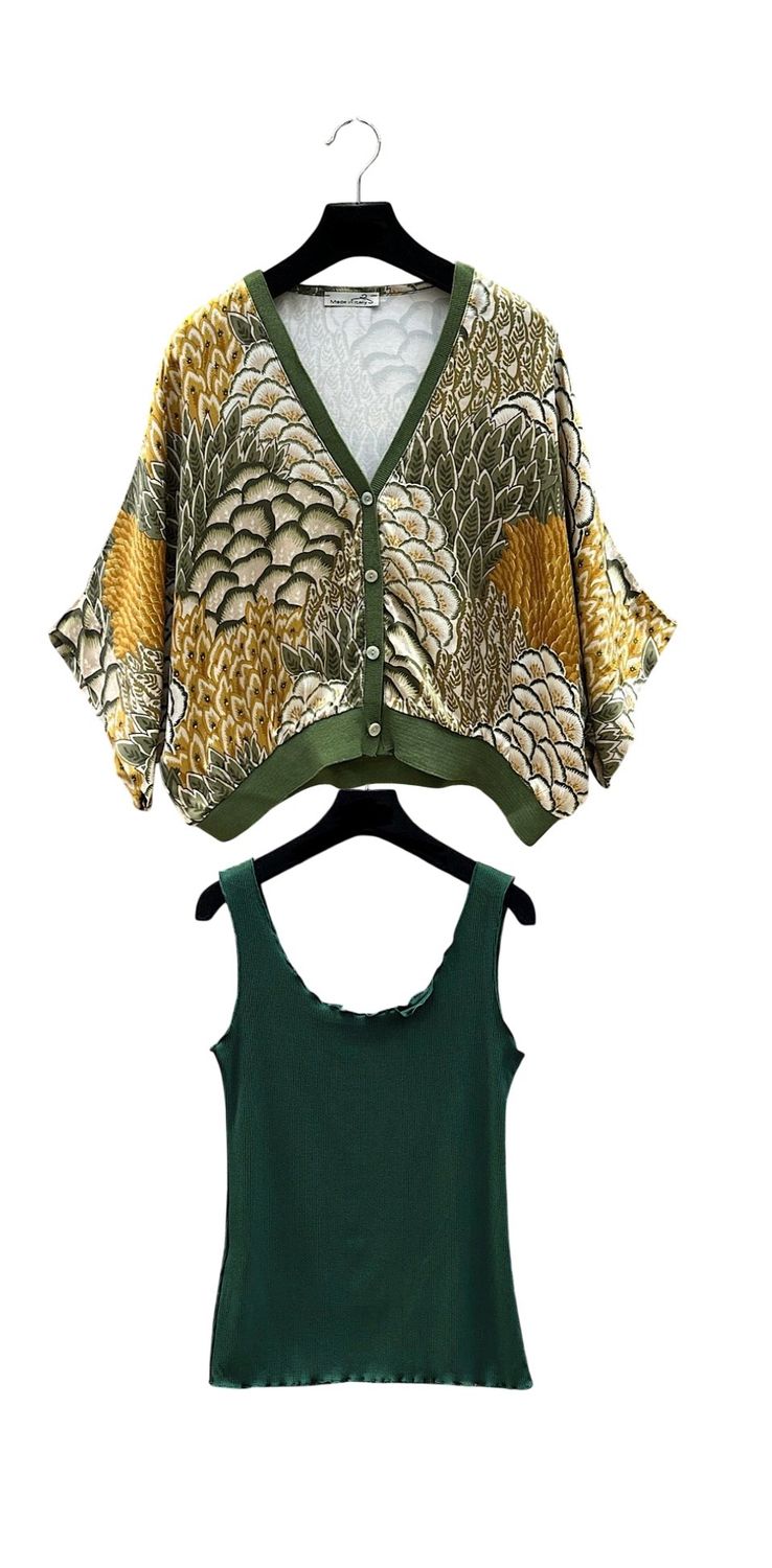 GILET-  cardigan met print-  silk-effect - satin viscose,- loose fit - romantic- one size gilet - cardigan met korte mouwen - losse gilet
