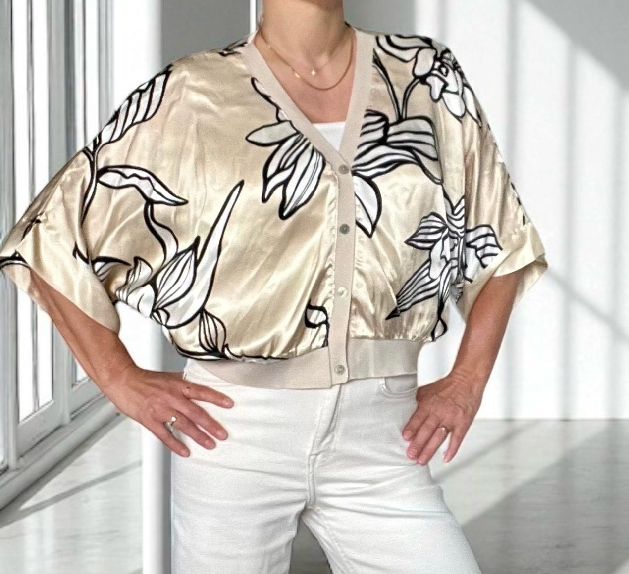 Korte GILET Zonder Mouwen- cardigan met print- Gilet Voor Dames