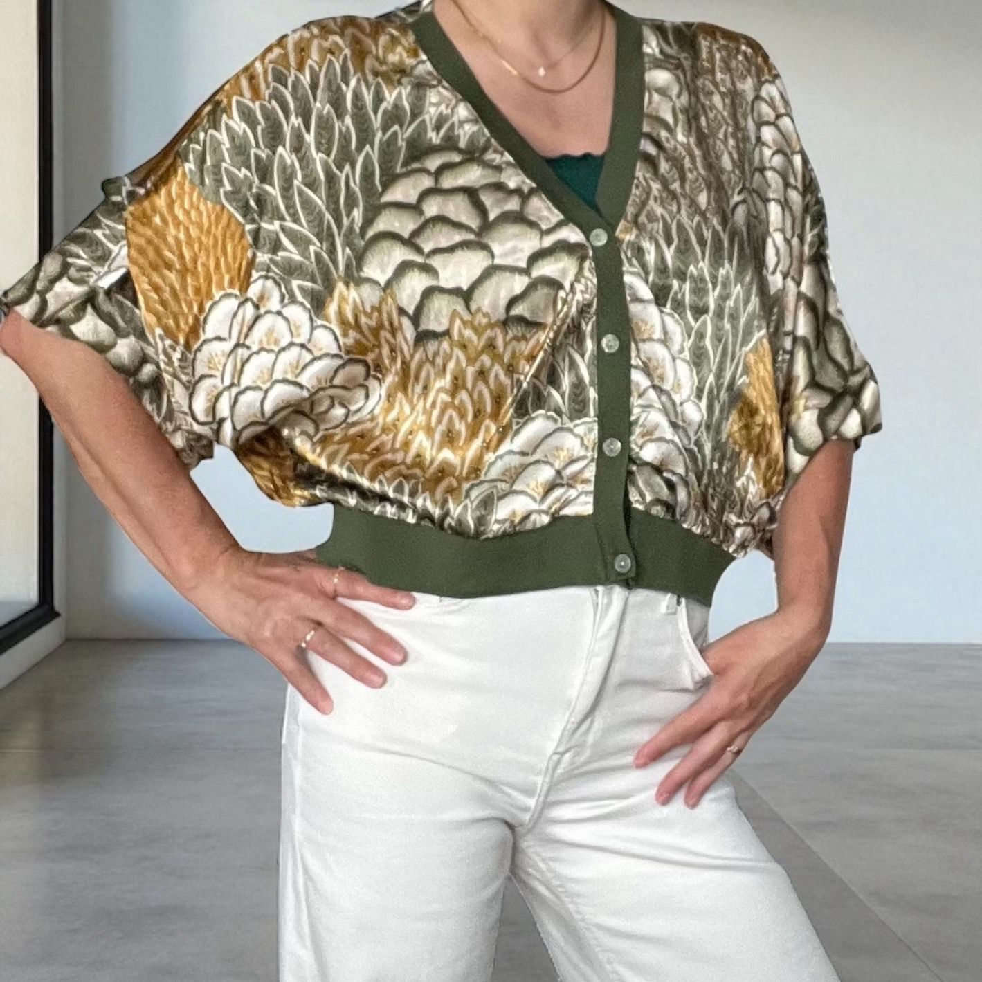 Korte GILET Zonder Mouwen- cardigan met print- Gilet Voor Dames