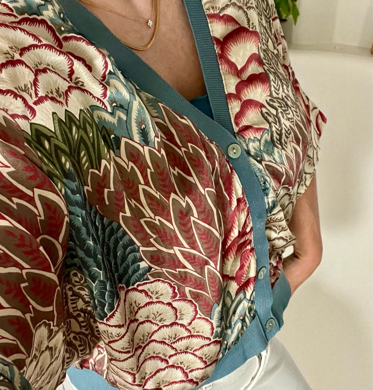 Korte GILET Zonder Mouwen- cardigan met print- Gilet Voor Dames