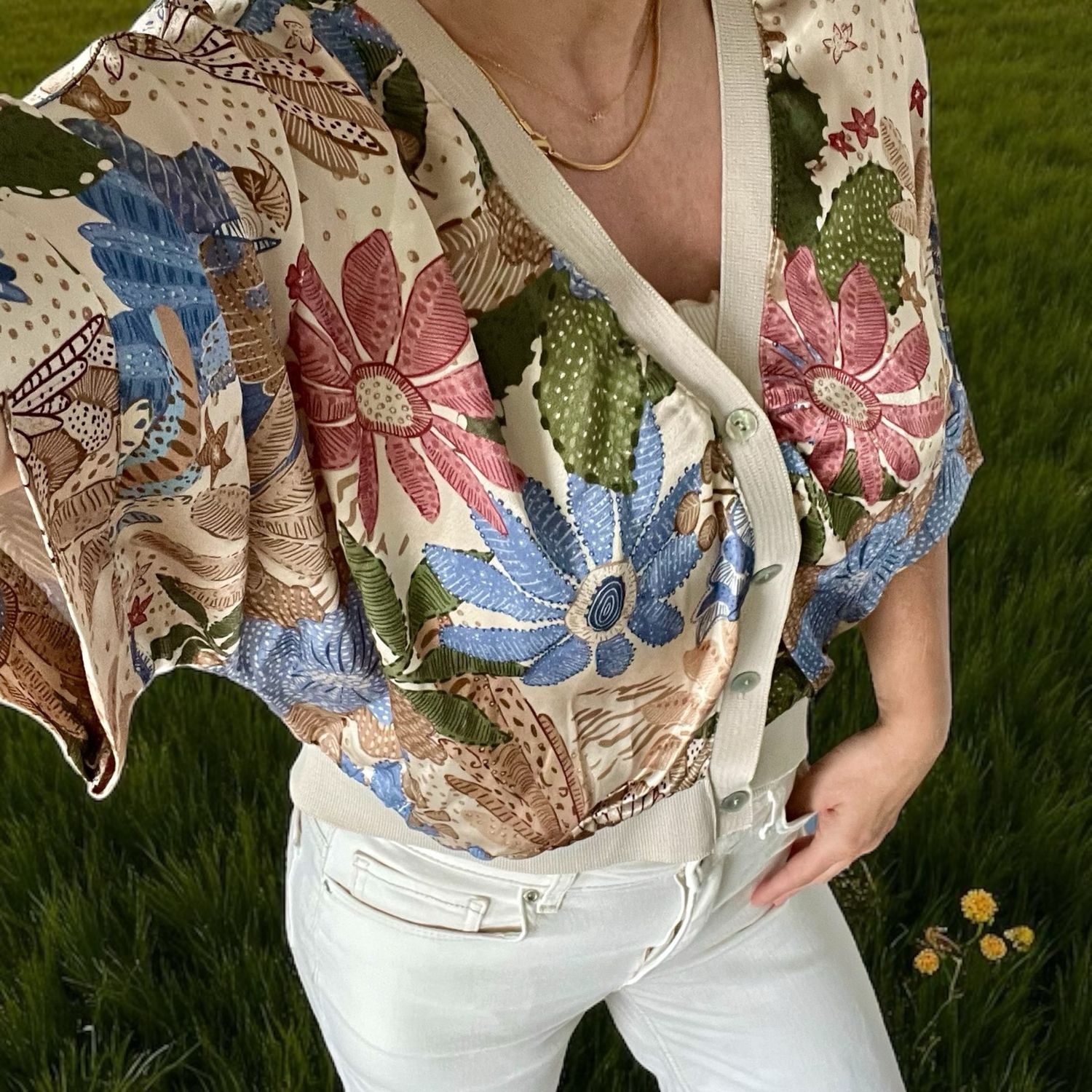 Korte GILET Zonder Mouwen- cardigan met print- Gilet Voor Dames