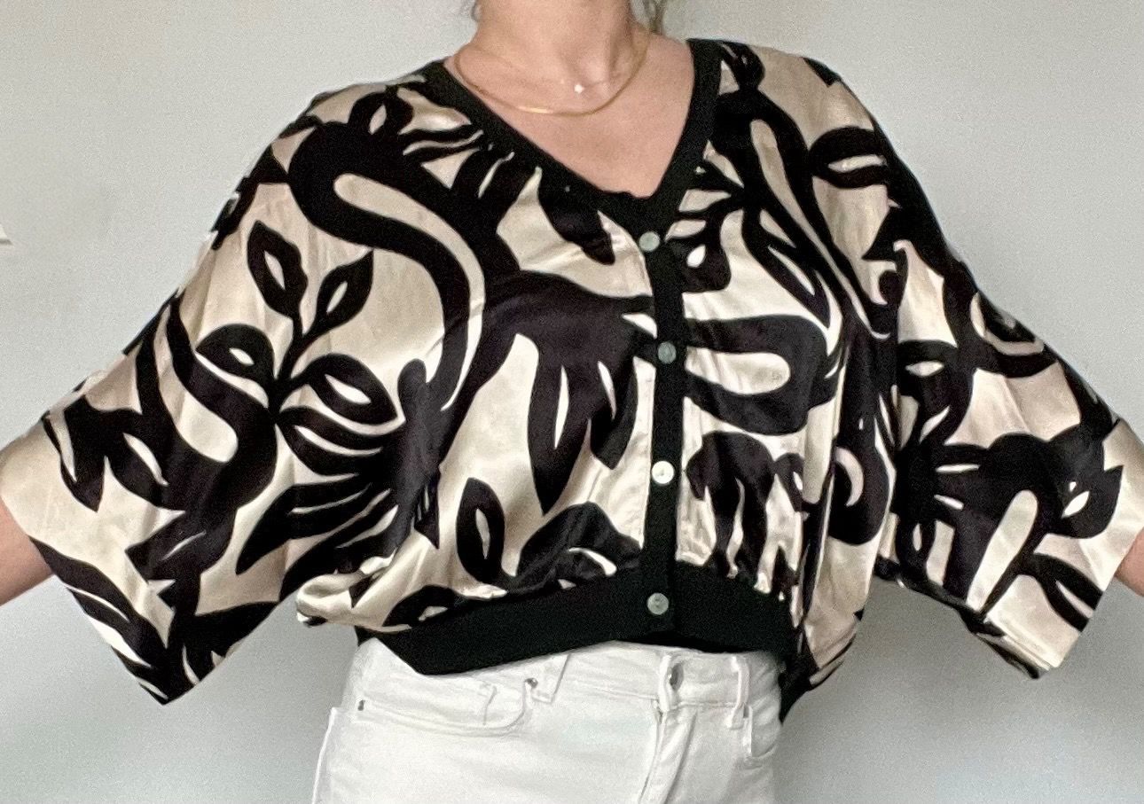 Korte GILET Zonder Mouwen- cardigan met print- Gilet Voor Dames