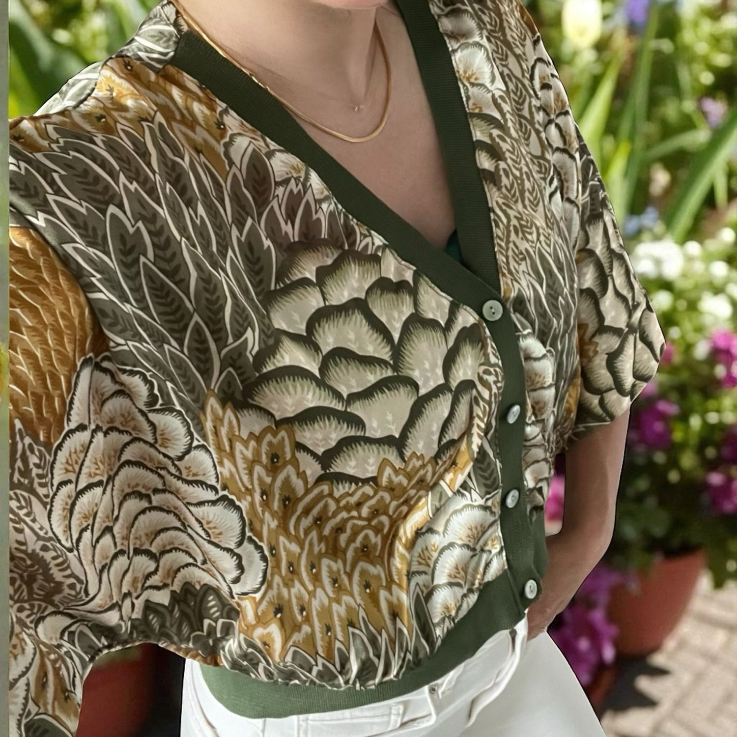 Korte GILET Zonder Mouwen- cardigan met print- Gilet Voor Dames