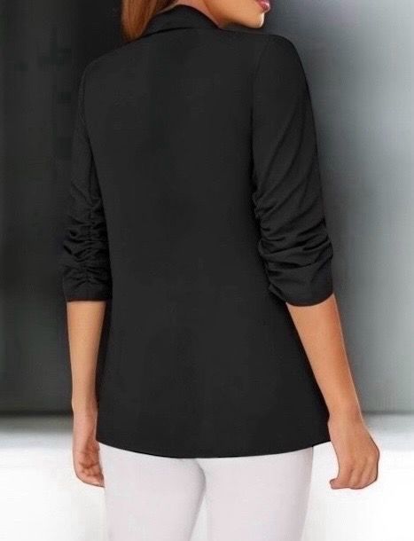 Blazer Met Opgestroopte Mouwen - Blazer Met Drie Kwart Mouwen - Lente/ Zomer Blazer