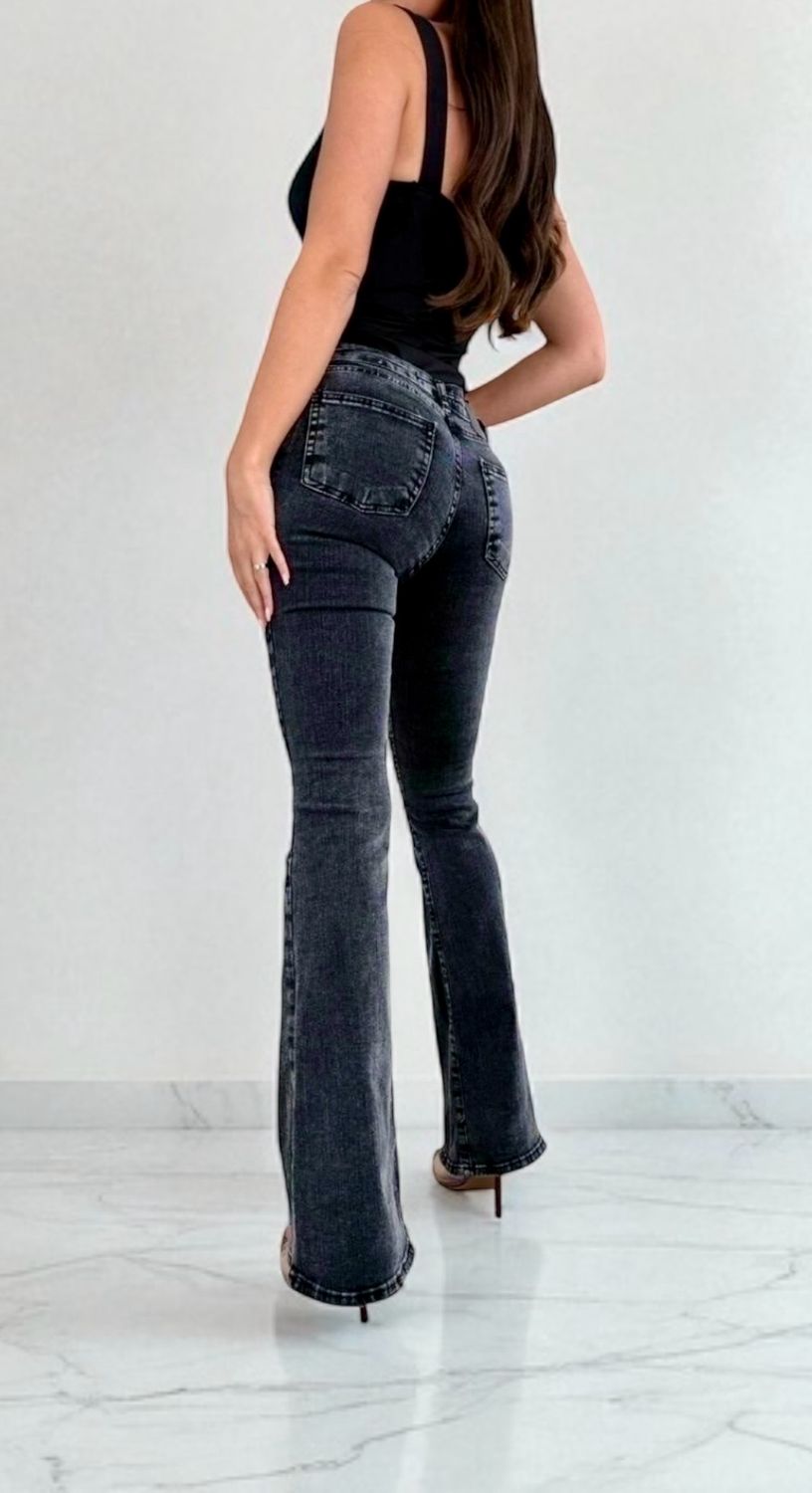 Flaired Push Up Jeans Voor Dames - Aanpassende Mid Waist Jeans