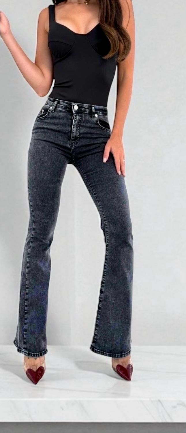 Flaired Push Up Jeans Voor Dames - Aanpassende Mid Waist Jeans