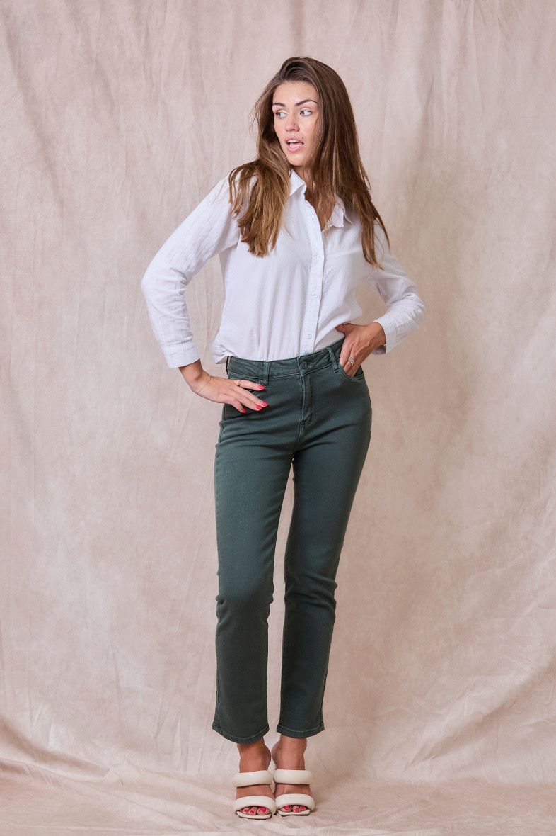 Gekleurde Jeans Recht Model Voor Dames- Straight Fit Jeans