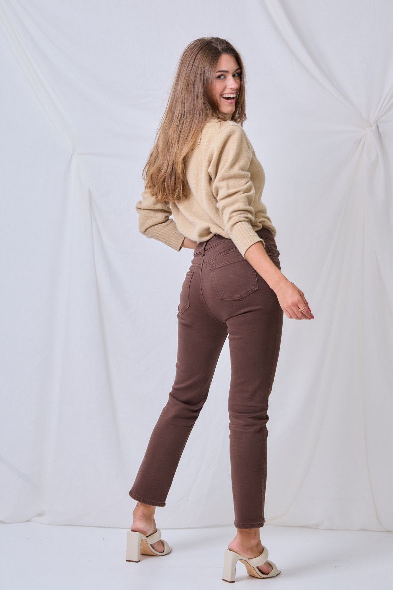 Gekleurde Jeans Recht Model Voor Dames- Straight Fit Jeans