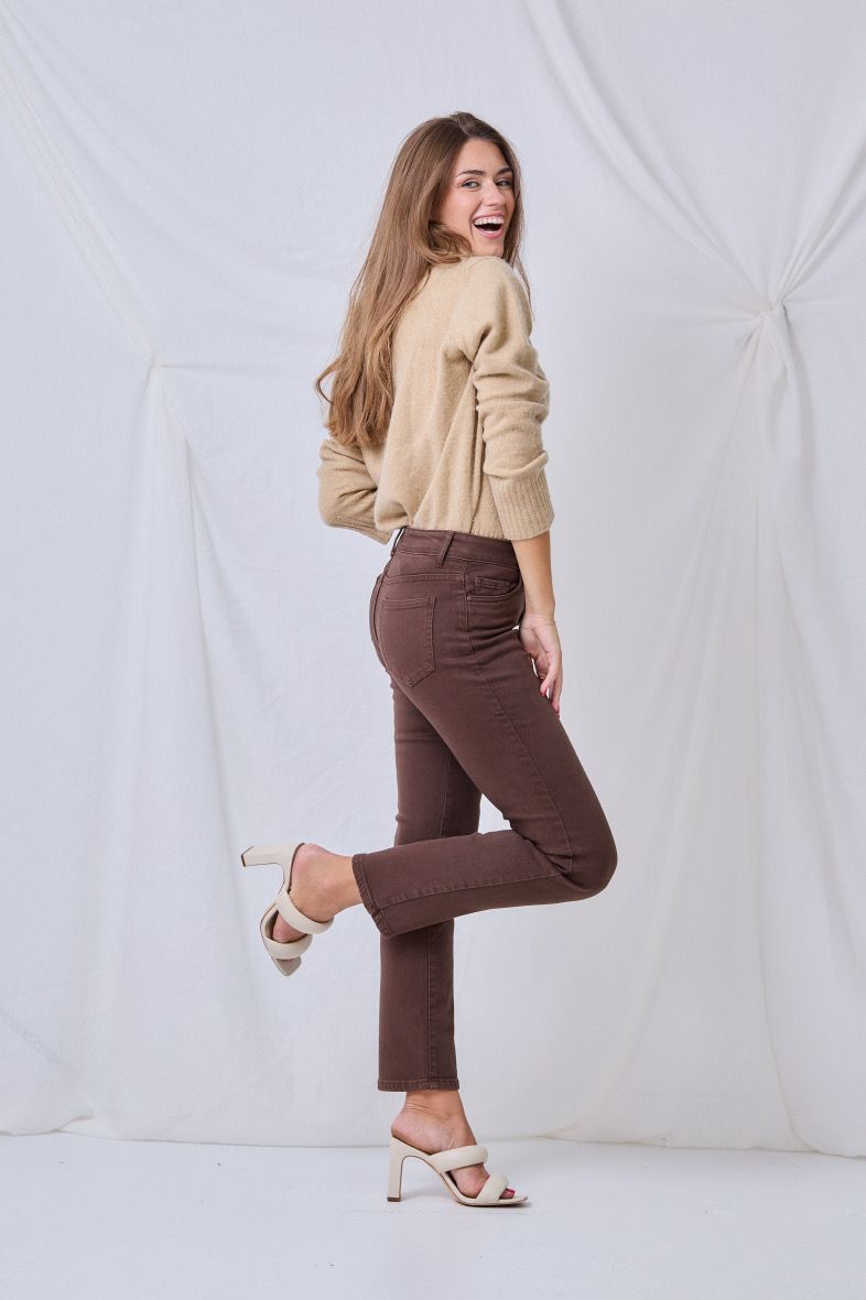 Gekleurde Jeans Recht Model Voor Dames- Straight Fit Jeans