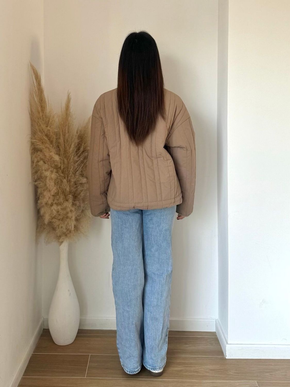 Gewatteerde jas Beige voor dames- Tussenjas Herfst/Winter voor dames