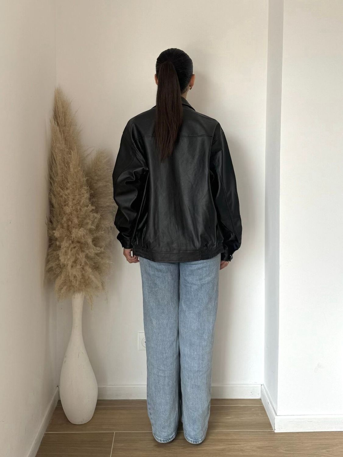 Faux leather Unisex bomber jacket- Namaakleder Tussenjas Herfst/ Winter
