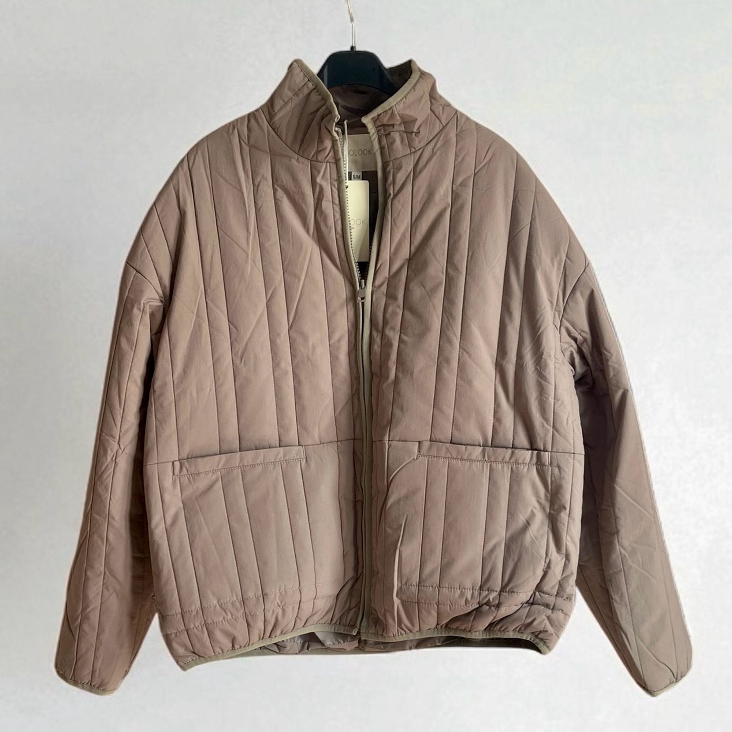 Gewatteerde jas Beige 100% Katoen voor dames- Tussenjas Herfst/Winter voor dames