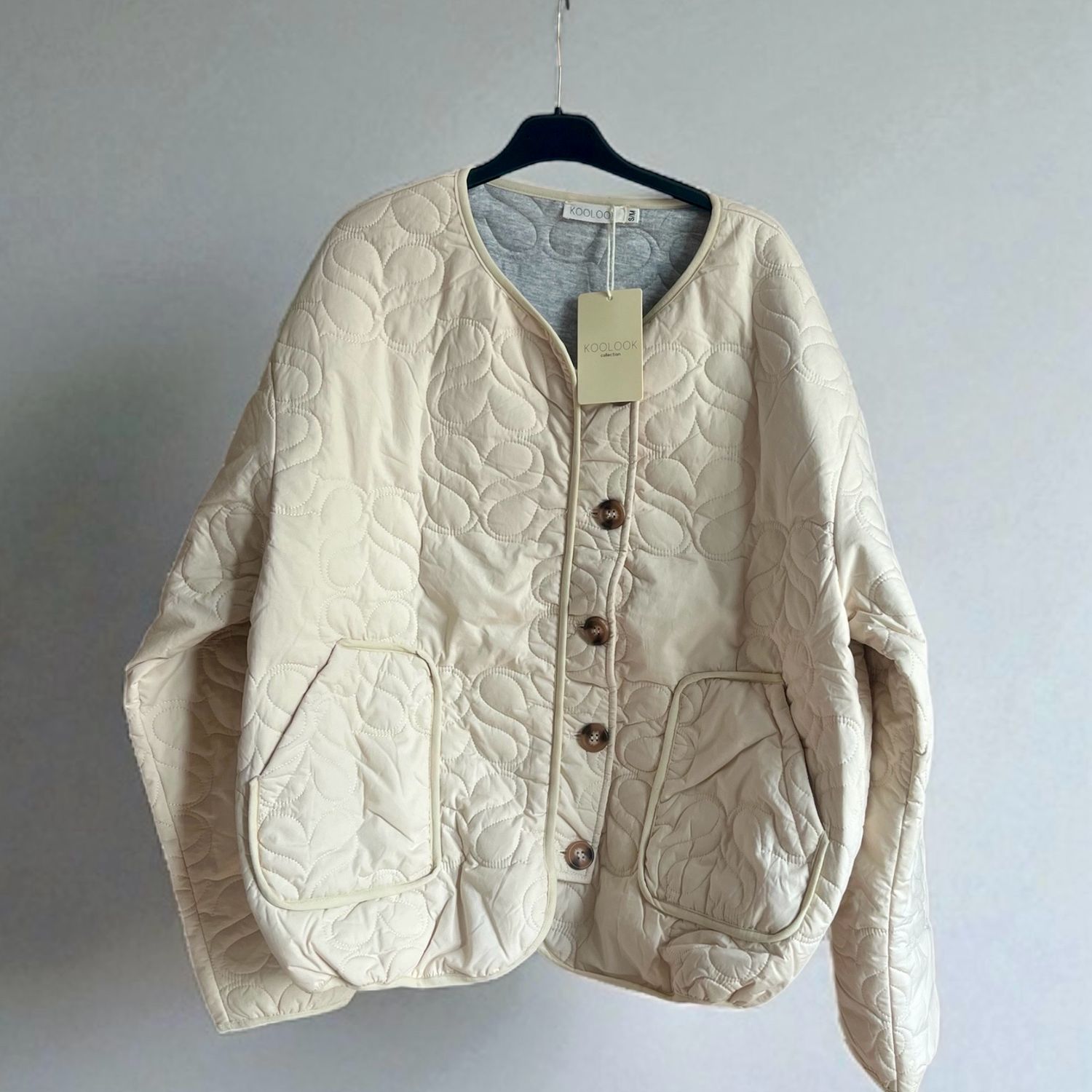 Gewatteerde Jas Beige 100% Katoen  voor dames- Tussenjas Herfst/Winter voor dames