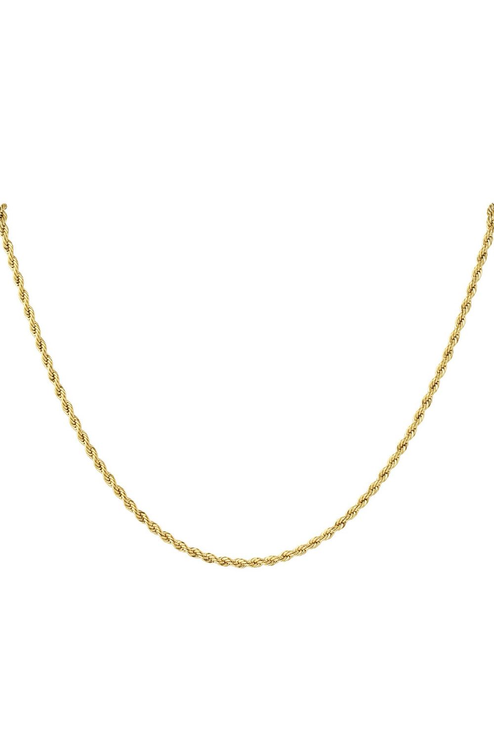 Gedraaide Unisex Ketting - 3mm Dikke Goudkleurige Stainless Steel Ketting